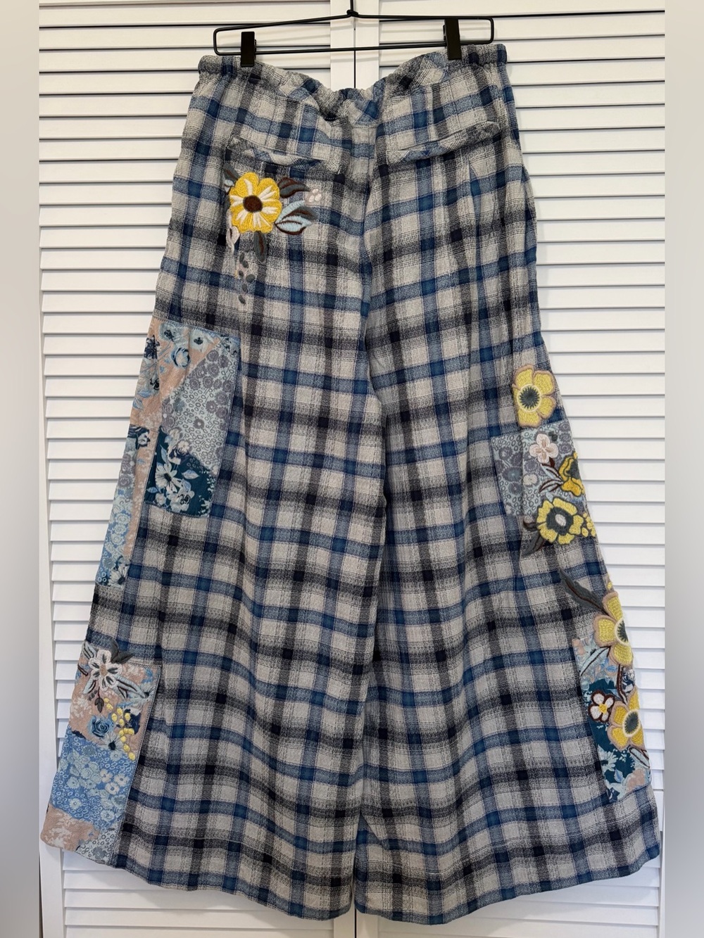 EUC Free People Brooks Wide-Leg Patchwork Pants - Picture 3 of 4